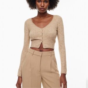 Aritzia Beige Cardigan Sweater